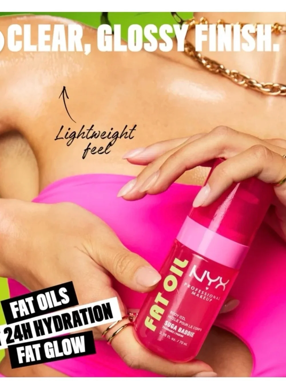 NEW NYX Suga Baddie Body Oil Vanilla & Cream 2.38 fl oz